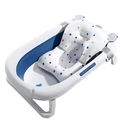 Collapsible Baby Bathtub, Baby Bath Tub with Soft Cushion & Thermometer, Baby Bathtub