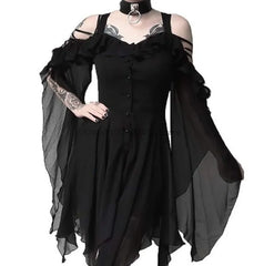 Retro Evening Dress Gothic Rave Party Halloween Carnival Pirate Vampire Witch Horror Costume