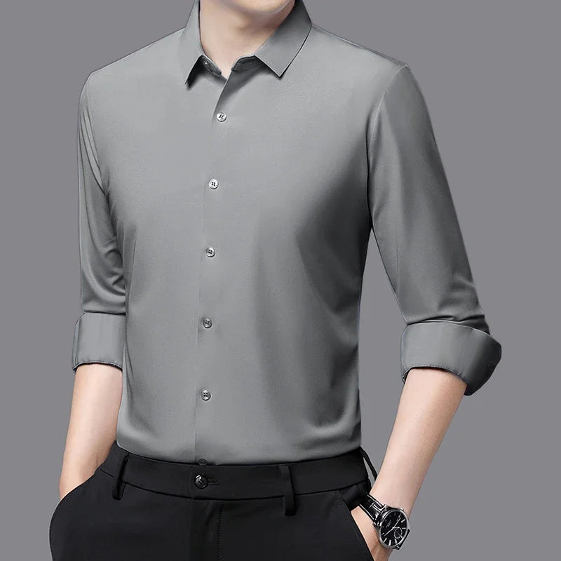 Business Formal Long-Sleeve Shirt for Social and Casual Wear