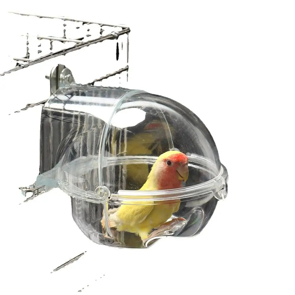 Parrot Bath Tub Bird Shower Box Transparent Bathing Tub External Bath Device Cage Accessories