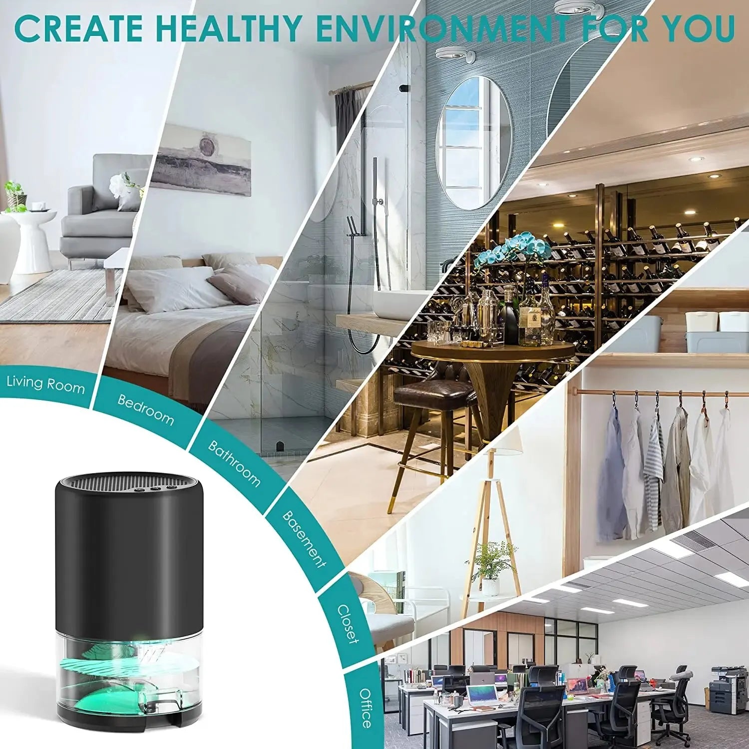 Small Household Air Dehumidifier Silent Moisture-proof Dryer in Bedroom Basement Office