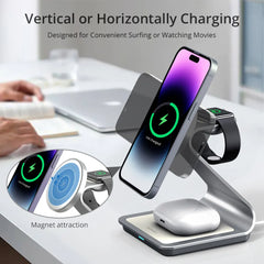 Bonola Magnetic 3 in 1 Wireless Charger for iPhone  Wireless Charging Station for Apple Watch/AirPods Pro