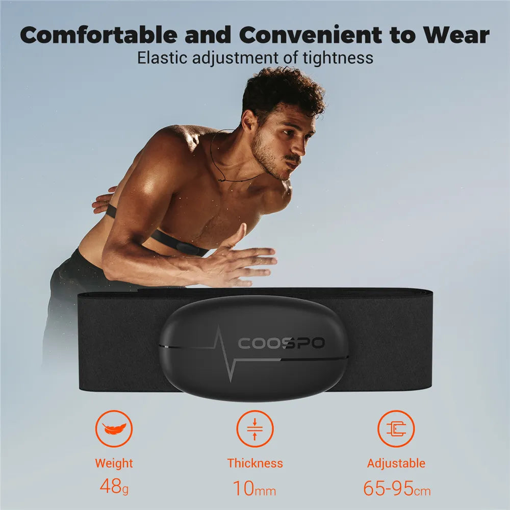 Chest Heart Rate Monitor Strap Bluetooth 4.0 ANT+ Heart Rate Sensor Waterproof