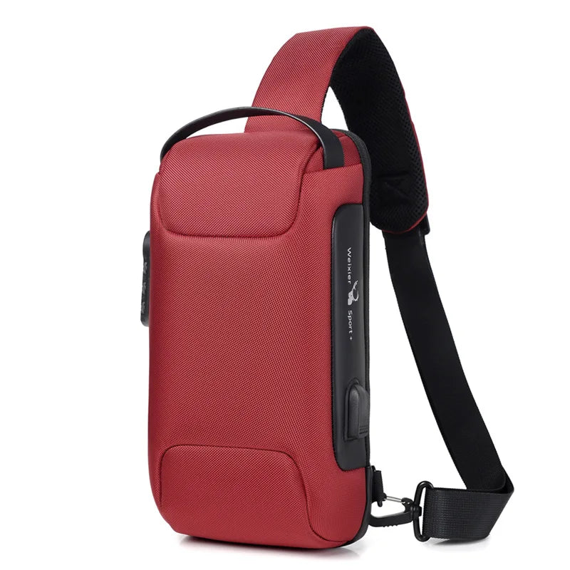 Men's Chest Bag Waterproof Crossbody Bag Multifunction Anti-theft Travel Bags