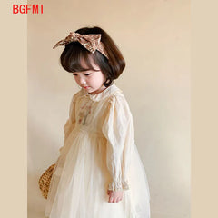 Baby Kid Girl Spring Summer Cream Color Kids infant Dresses