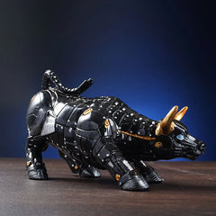 Bull Model Statue Robot Sculpture Office Desk Home Decoration Coins Badge Wall Street OX Bitcoin