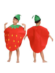 Parent-Child Outfit Adult and Children Non-Woven Fruit Strawberry Show Performance Costume