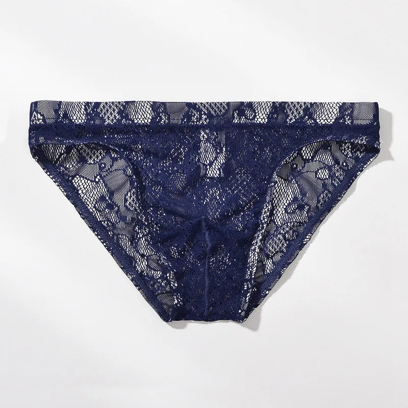 Men Underwear Briefs  Lace Semi-Transparent Panties