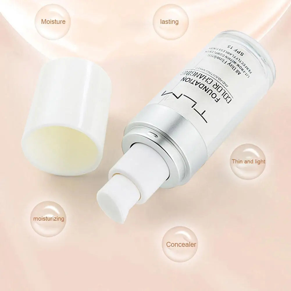 Colour Changing Mature Skin Foundation Terminaten Foundation Hydrating Waterproof Brightening Skin Tone Face Cosmetics