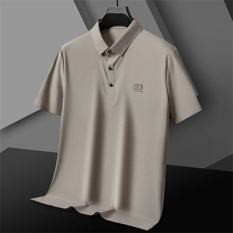 men's short sleeve lapel high-end exquisite embroidery fashion casual polo shirt