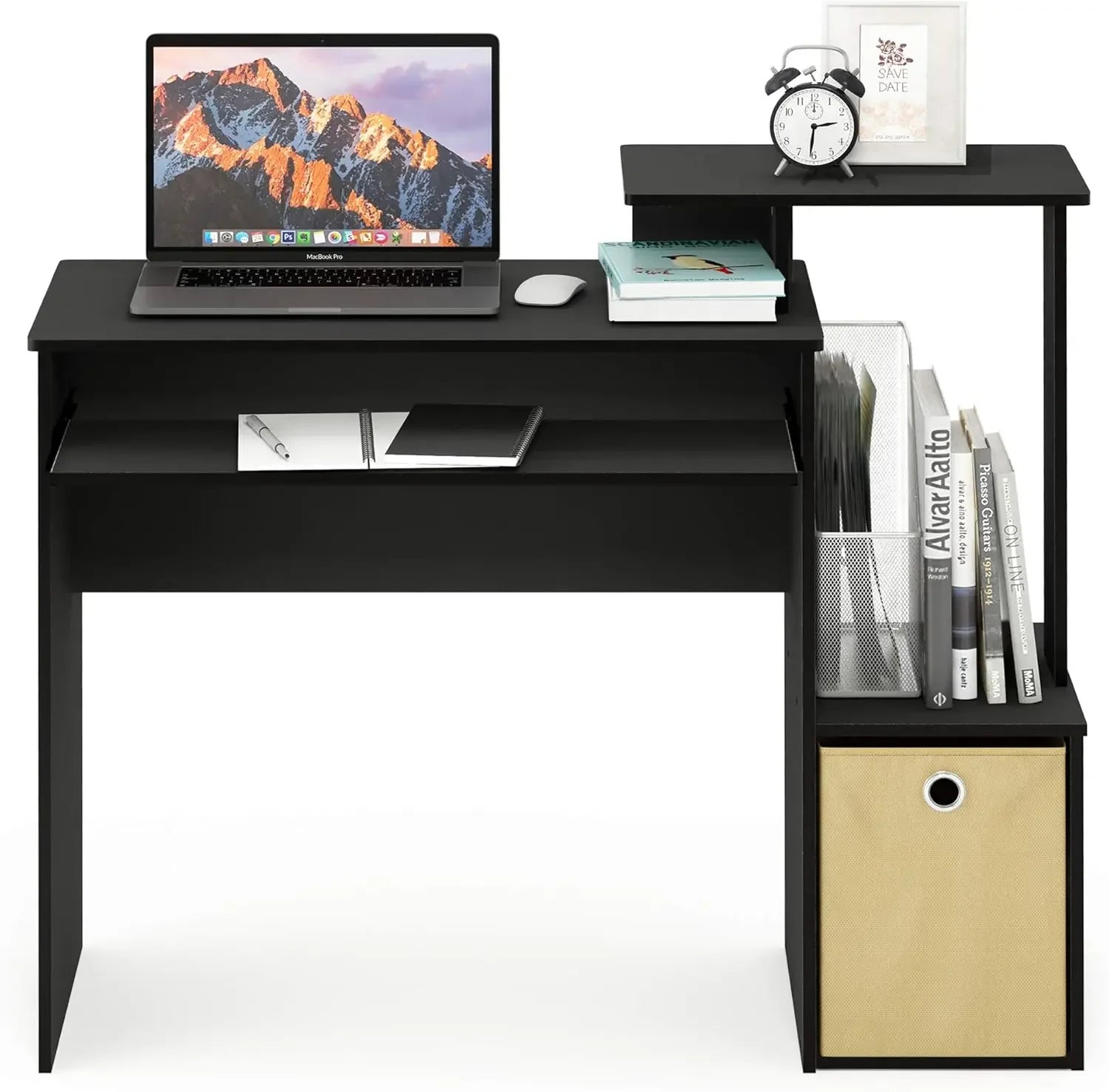 Multipurpose Home Office Computer Writing Desk, Black/Brown USA