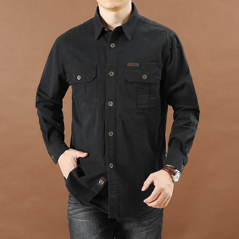 Men's casual loose long-sleeved shirt