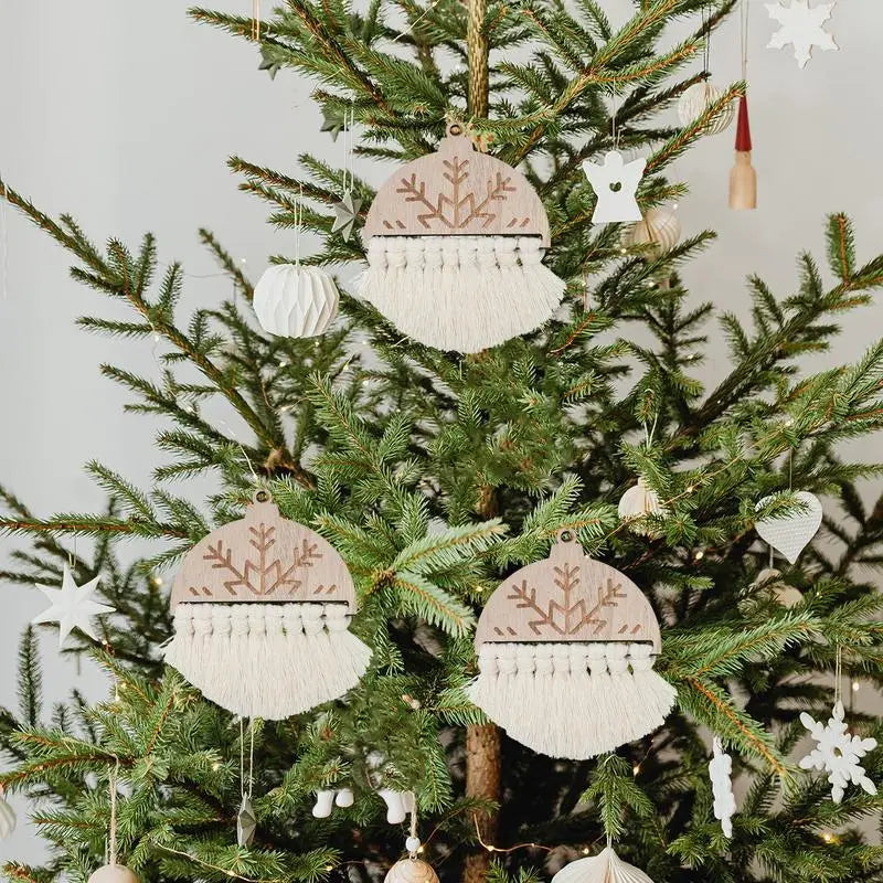 Macrame Christmas Ornaments Kit Holiday Crafts Macrame Christmas Macrame Woven Tree Making Kits  Wall Decor Creative