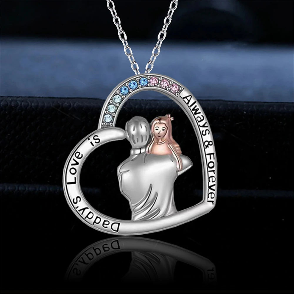 Dad Love Pendant Necklace Fashion Daughter Family Jewelry Romantic Father's Day Gifts