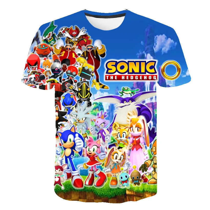 Boys Sonic T-Shirt Kids TShirts Baby Boys Casual Short Sleeves Print T-shirt For Boy Summer Children Tee Shirts Tops