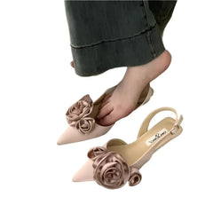 Women Sandal Fashion Flower Ladies Elegant Dress Slingback Shoes