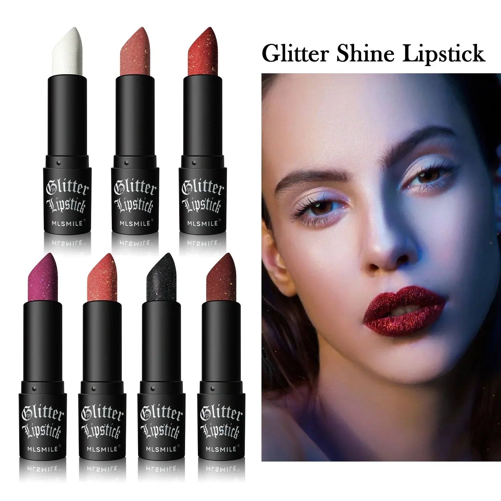 Glitter Diamonds Matte Lipstick Waterproof Long Last Color Rendering Non-stick Cup Nude Red Lipsticks