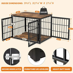 Heavy Duty Dog Crate Furniture for Large and Medium Dogs, Decorative Pet House End Table, Wooden Cage Kennel Furniture Indoor