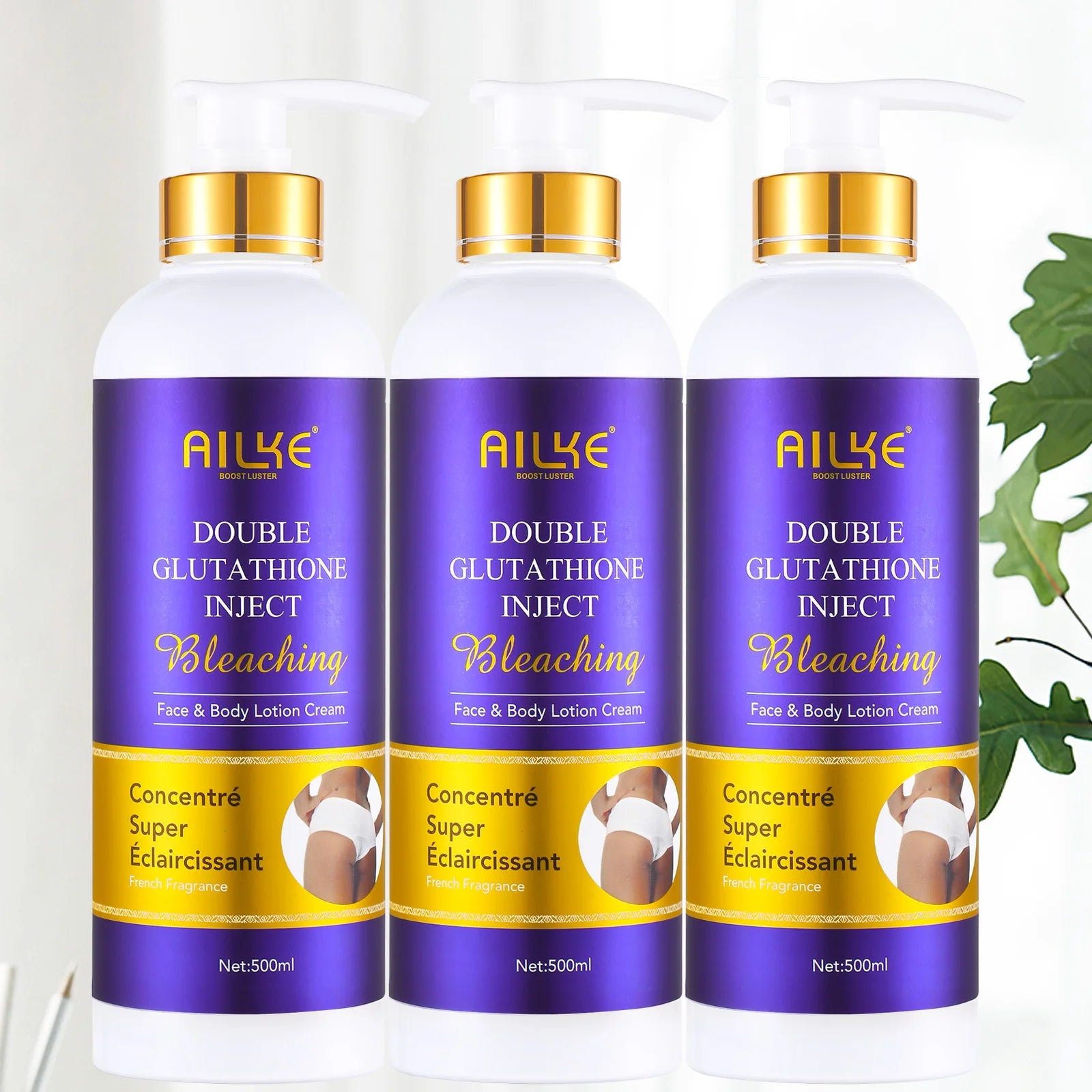 AILKE Double Glutathione Whitening Skin Care, Lightening, Remove Dark Spots, Skin Radiant, Moisturizing, Hydrating, Smooth