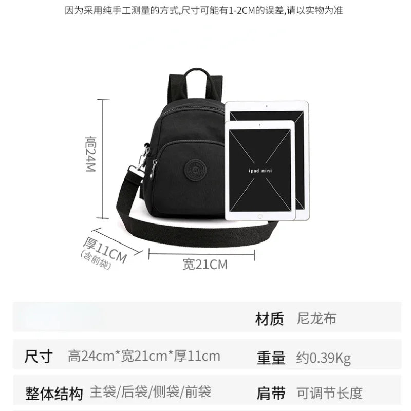 Fashion Women's Backpack Korean Style Small Backpacks Nylon Waterproof Mini Travel Backbags School Bag for College Students