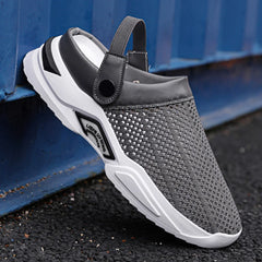 Mens Beach Sandals Arch Support Walking Shoes Breathable Mesh Garden Shoes for Beach Indoor Outdoor