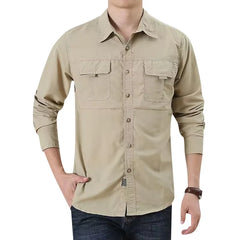 Men's casual loose long-sleeved shirt