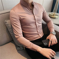 Shirts For Men Clothing Slim Fit Casual Formal Men's Social Shirts Work Wear