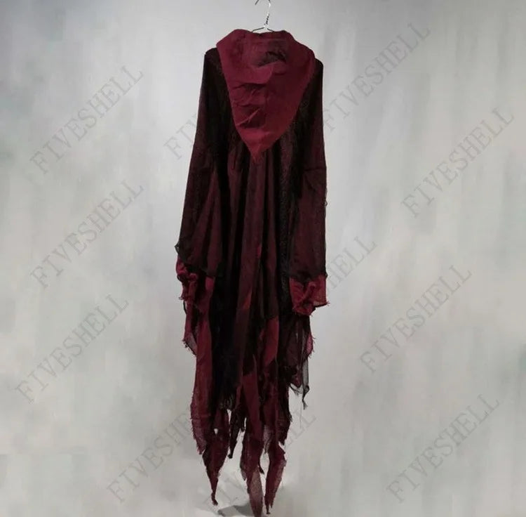 Unisex Halloween Ghost Dementors Cosplay Costume Gothic Horror Zombie Tattered Hooded Capes Day Of The Dead Party Props Cloaks