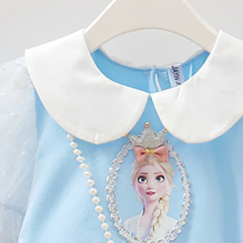 Disney Summer Kids Dress Clothes Baby Girls Dresses Frozen Elsa Anna Princess Party Costume