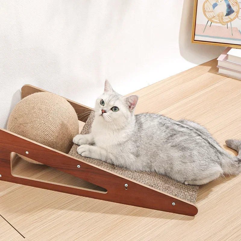 New Cat scratching board with vertical ball detachable scratching cat toy claw resistant to scrapping pet furniture