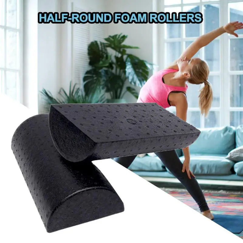 Half Round Yoga Column Roller Fitness High Density Molded Half Foam Roller Balance Pad Yoga Blocks For Muscle Restoration