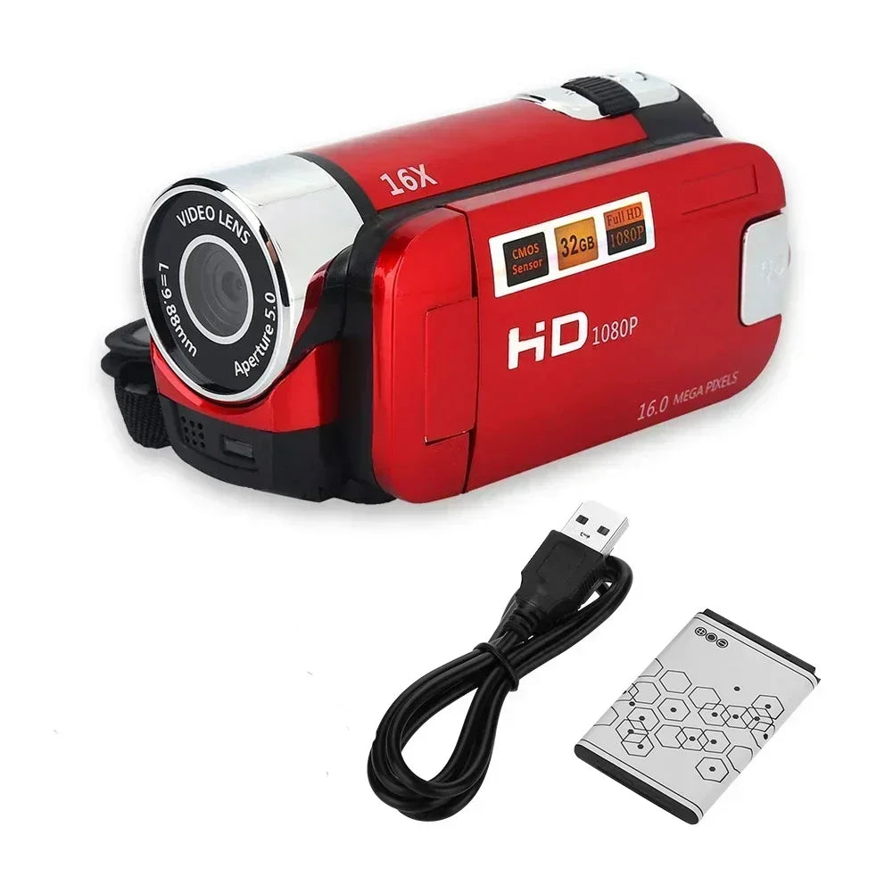 16MP HD Digital Camera 1080P Full HD Digital Video Camcorder 270 degree Rotation Screen 16X Night Vision Zoom Shooting Cam