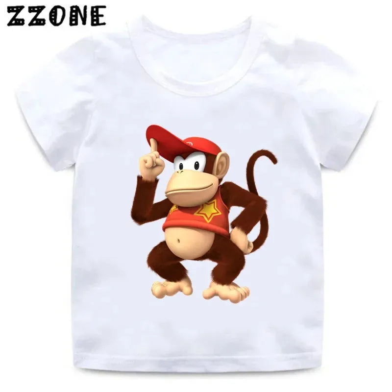 Donkey Kong Country Graphic Cartoon Kids T-Shirts