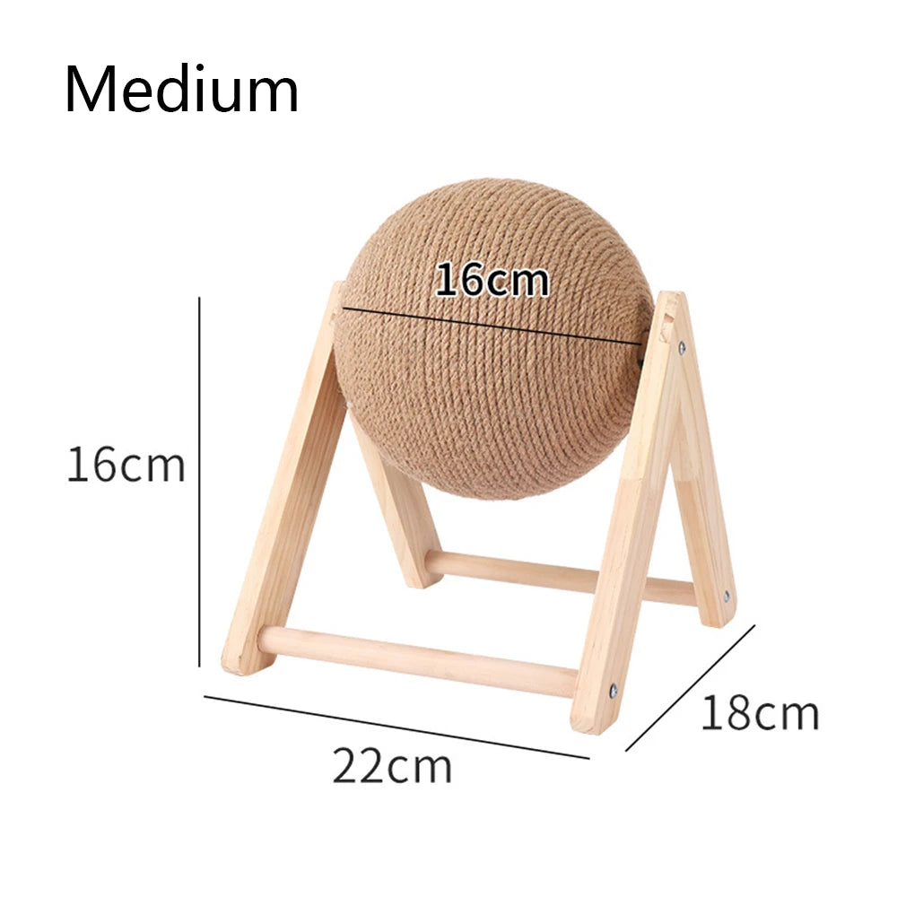 Cat Scratching Ball Wood Stand Pet Furniture Sisal Rope Ball Toy Kitten Climbing Scratcher Grinding Paws Scraper Toys For Cats