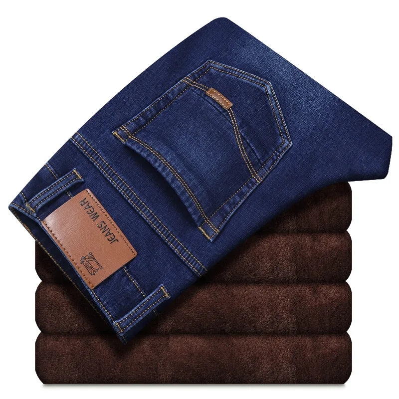 Winter Men's Warm Jeans