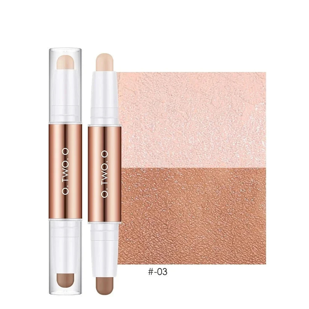 Face Brown Bronzer Contour Stick Double-headed Brightening Face Make Up Pen Smooth Contour Shadow Highlight Concealer Cosmetics