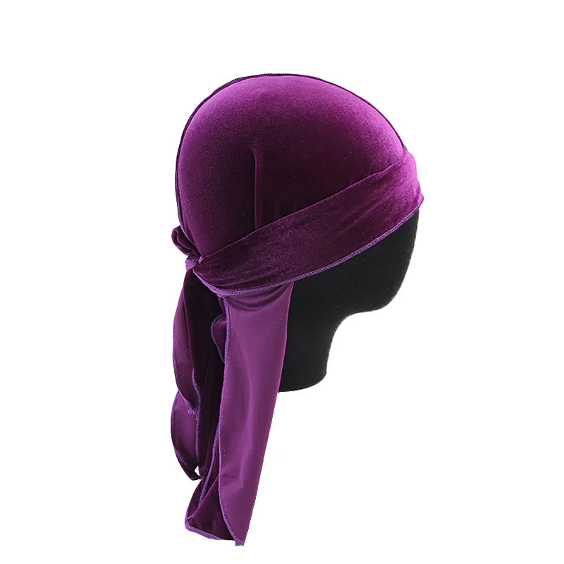 New Unisex Velvet Durags Bandana Turban Hat Men & Women