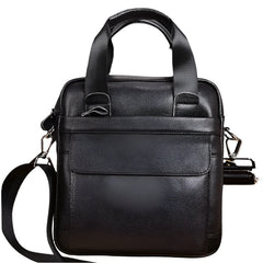 Top Handle Men Bag Male Genuine Leather Handbag Black Travel Cowhide Shoulder for Tablet Office Briefcase Totes