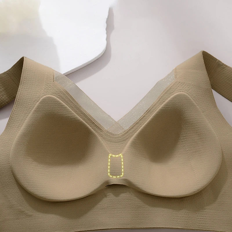 Women's Bra Breathable Gather Together No Trace Bra No Steel Ring Comfortable Large Size Underwear Vest