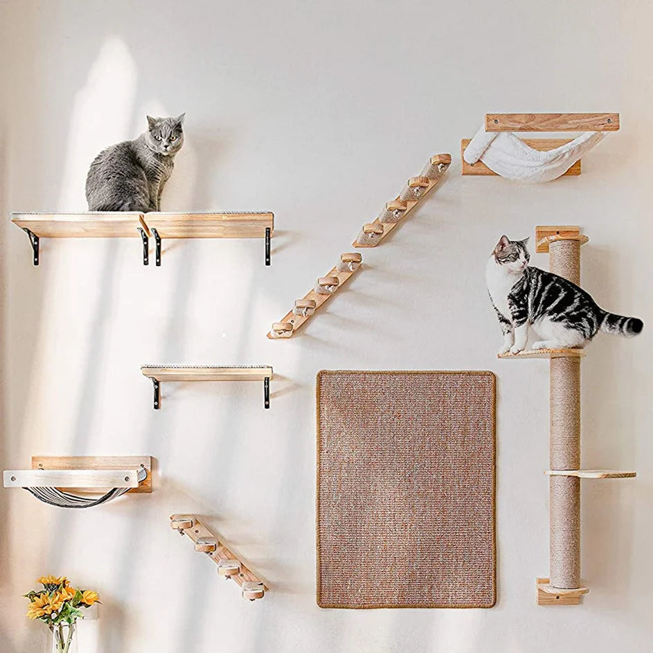 1pcCat Scratching Climbing Post Wall-mounted Cat Hammock Bed Pet Furniture