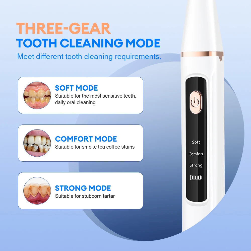 Teeth Cleaner Tooth Whitening Sonic Stone Plaque Scalers Tartar Stains Dental Calculus Remover