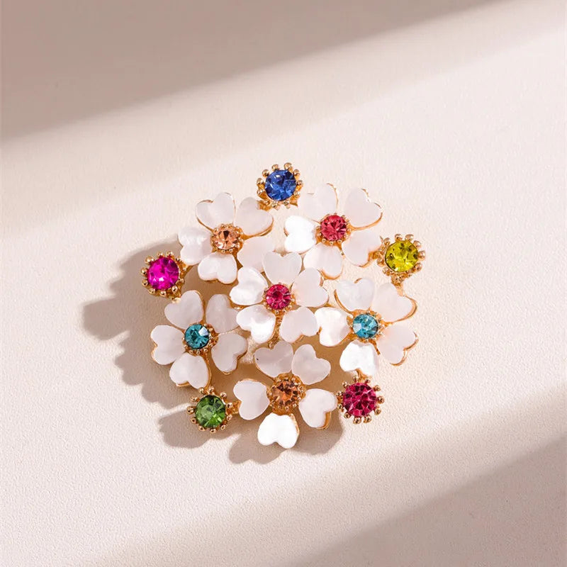 Kymyad Fashion Brooches for Women Crystal Flower Women's Brooch