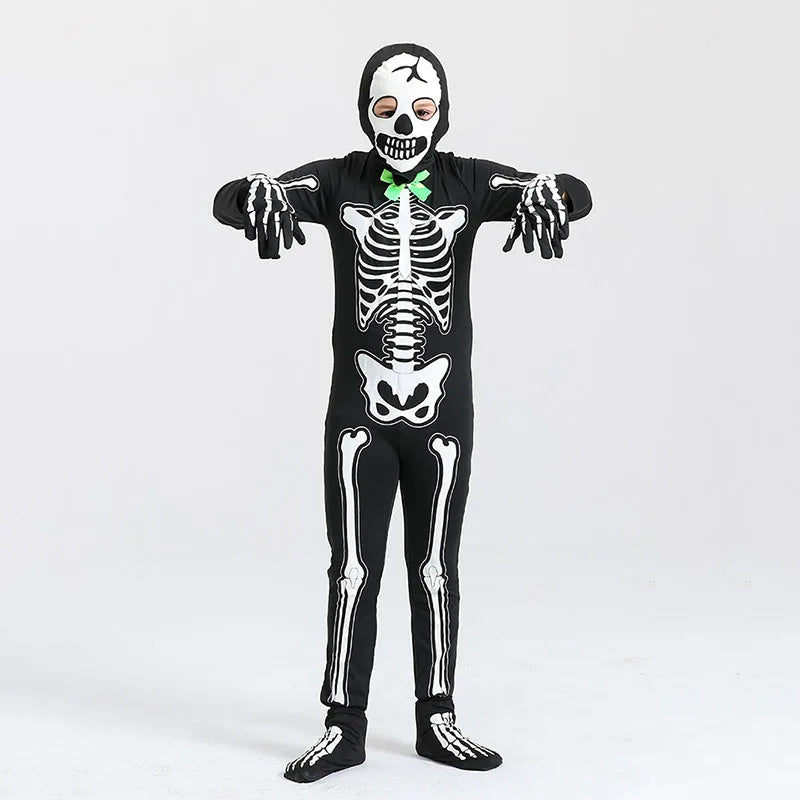 Noctilucent Scary Zombie Costume Cosplay Skeleton Skull Costume Suit Halloween