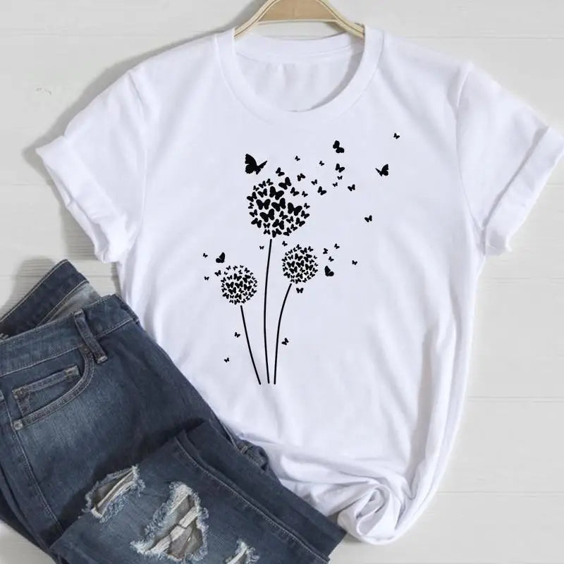 Printed Dress Blouse Women's T-shirt Graphic T Shirts  Women Clothing