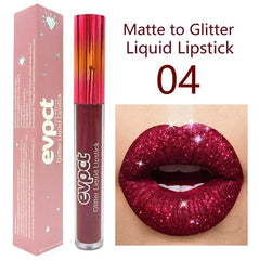 Matte Glitter Liquid Lipsticks Diamond Shiny Lip Gloss Waterproof Long Lasting Pearl Lipgloss Women Lip Tint Makeup Cosmetics