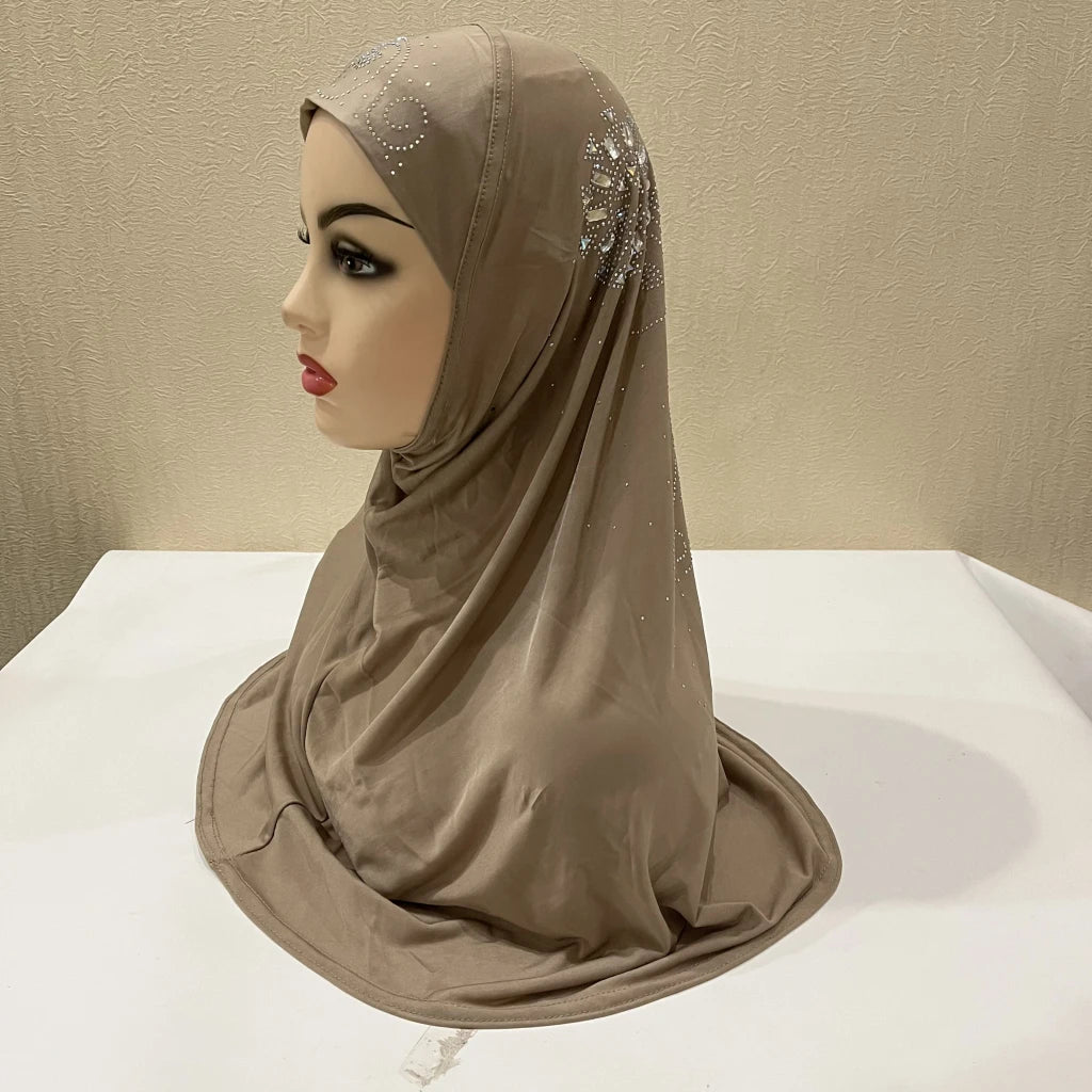 beautiful big gilrs or adult muslim hijab with stones