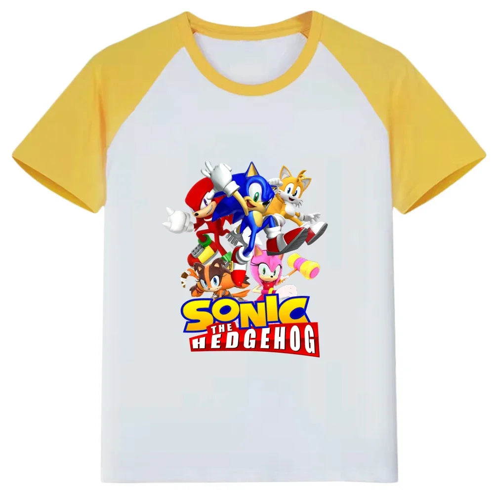 New Cartoon Cute Clothes Summer Kids Boys Sonic 2 T-shirt Printed short sleeve Baby Girls T-shirt Sonic Cotton Short Sleeve