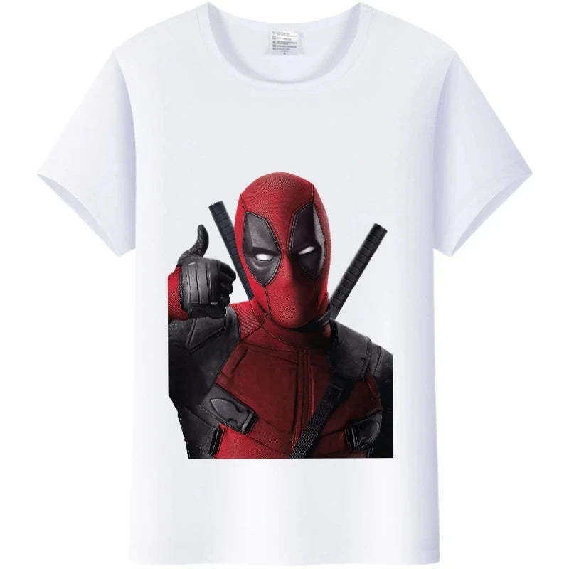 Fashion Tshirt Marvel Cartoon Deadpool Graphics  Tee Summer Top Short Sleeve