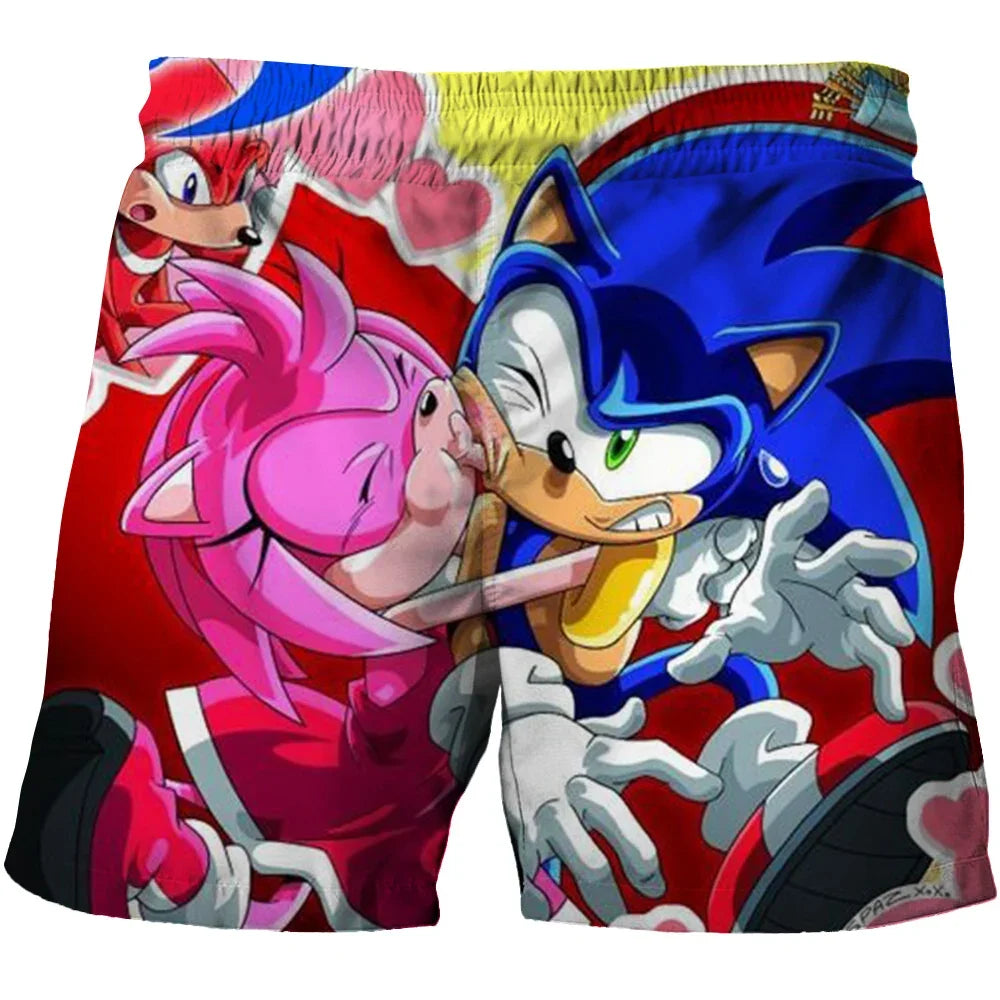 Beach pants for children 4-14Y Sonic The Hedgehog shorts pants Girls Boys Harajuku pants For Kids 3D Cartoon Print