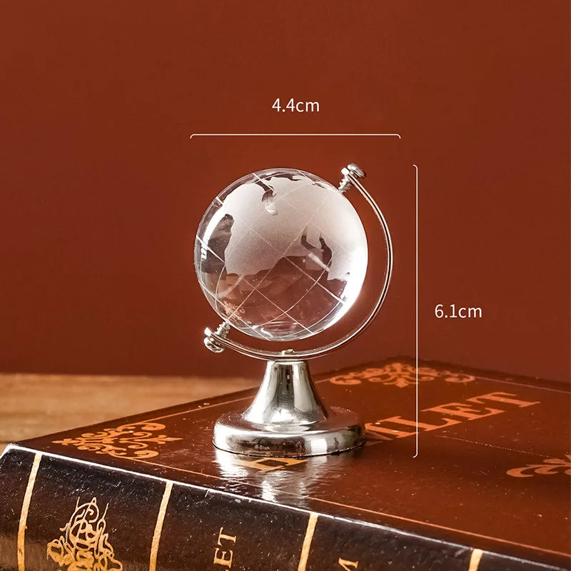 Transparent Round Earth Globe Crystal World Map Clear Sphere With Stand for Desk Crafts Art Teaching Tools Desk Accessories